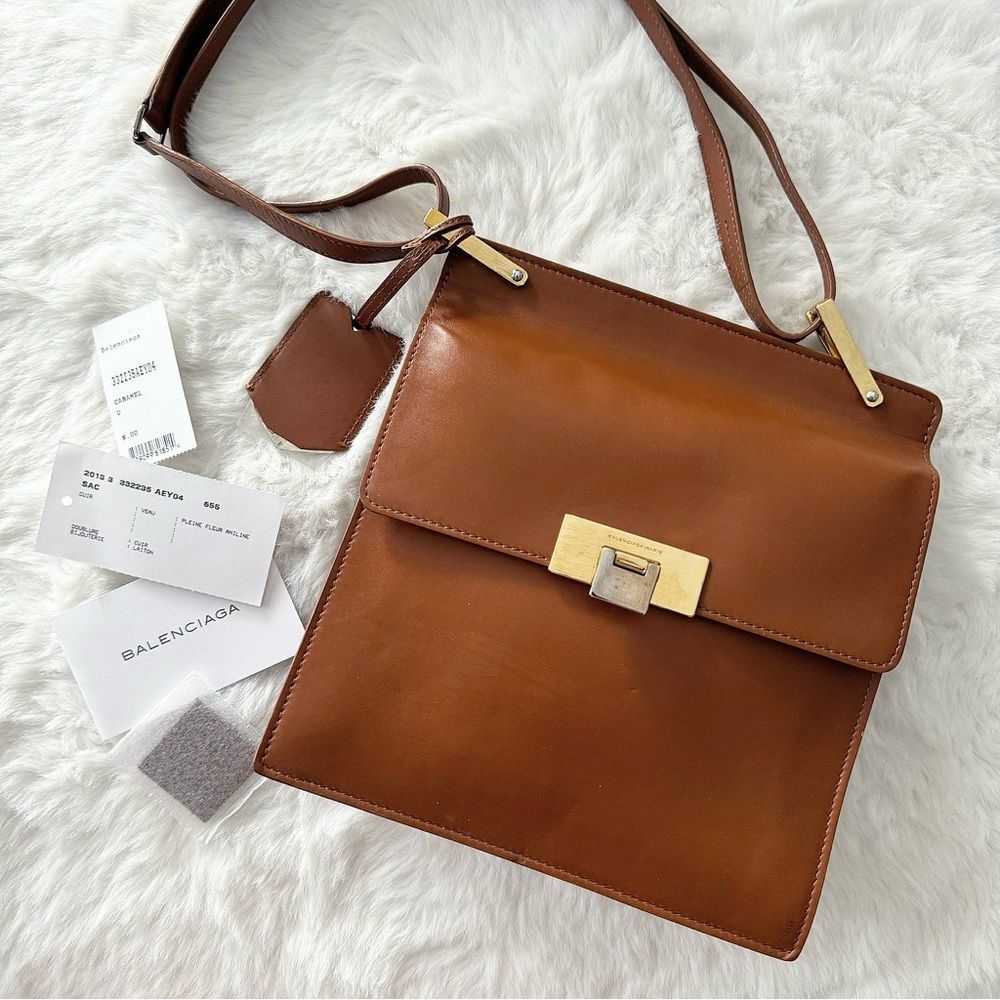 Vintage Balenciaga Le Dix Cartable Bag Caramel